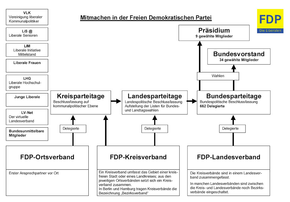 Organisationsstruktur und Gremien der FDP