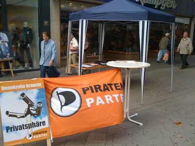 Der Infostand halbfertig