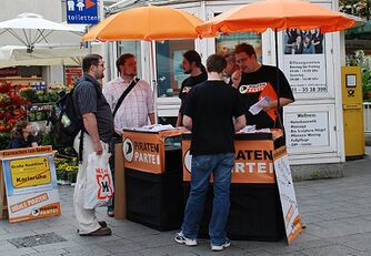 Infostand in Würzburg