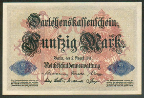 50 Reichsmark Darlehenskassenschein von 1914