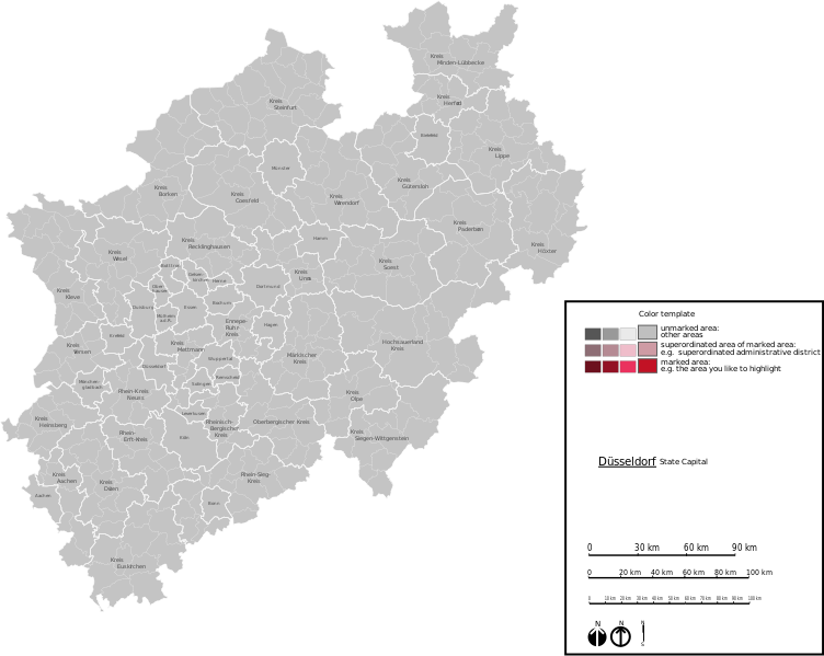 Datei:Nordrhein-Westfalen KreiseStaedte.svg