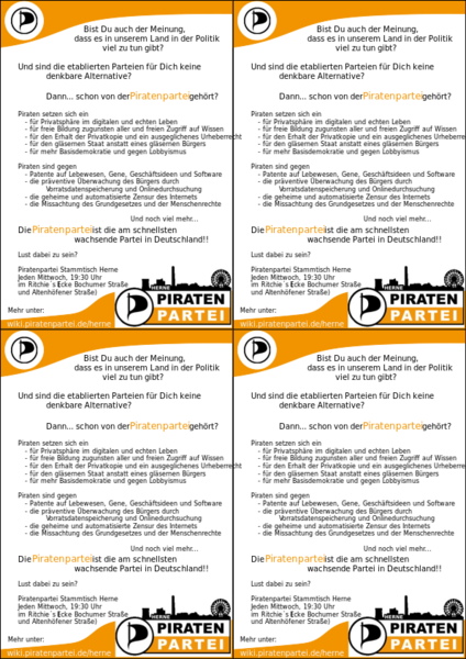 Datei:Piratenpartei Stammtisch Herne Flyer.svg