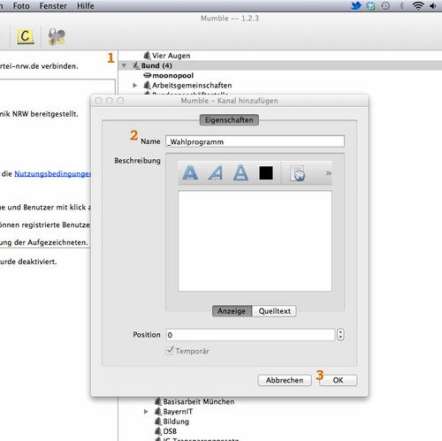 temporären Raum anlegen