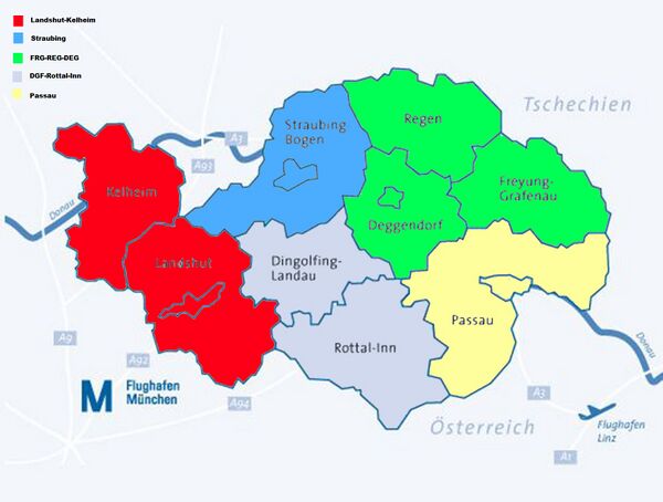 Mögliche Einteilung des Bezirksin Kreisverbände