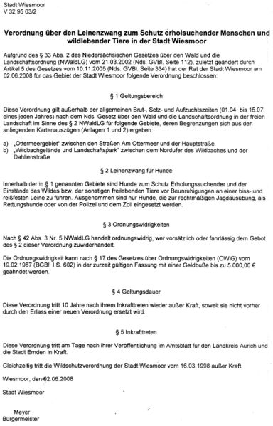 Datei:Leinenzwang-VO Wiesmoor.jpg