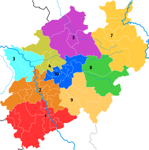 NRW Wahlkreise Bundestagswahl 2013 mit Lagerzuordnung.svg