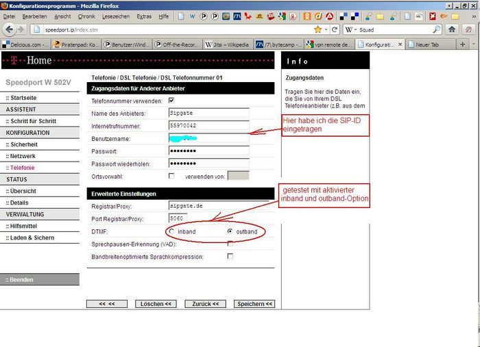 Speedport-W502V-Konfiguration